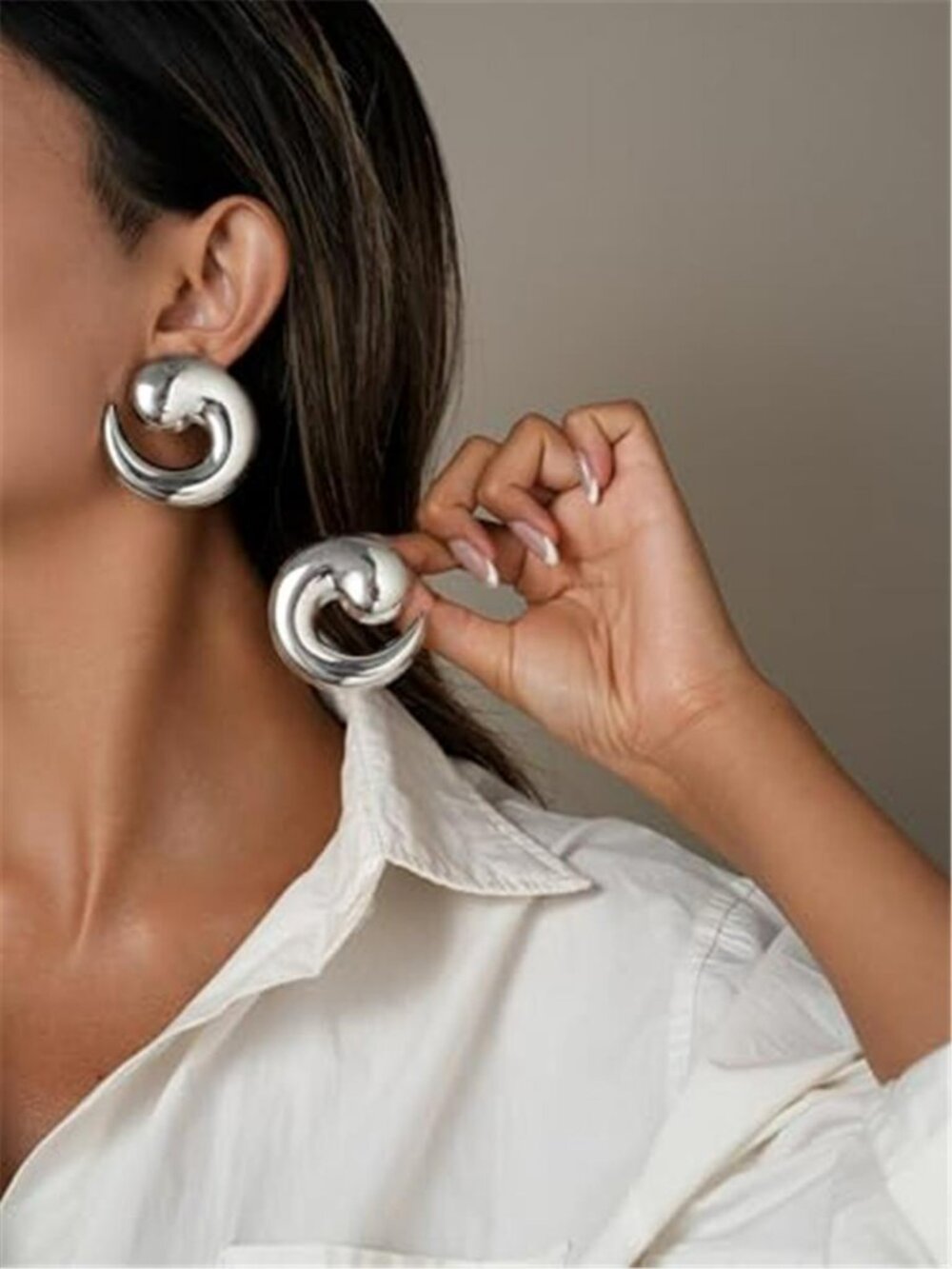 Statement Earrings for Women Chunky Gold Earrings Big Spiral Earrings Large